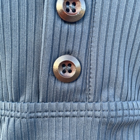 Navy blue button bathing suit - Picture 3 of 9